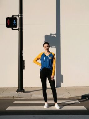 NHL Blue and Yellow Women's Hockey Hoodie Jersey